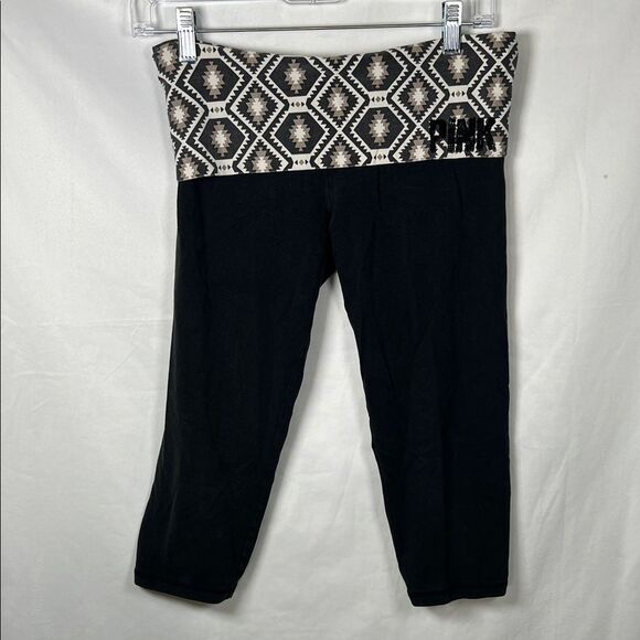 PINK Victoria's Secret Black and White Geometric Leggings 2013 Small - Picture 1 of 5
